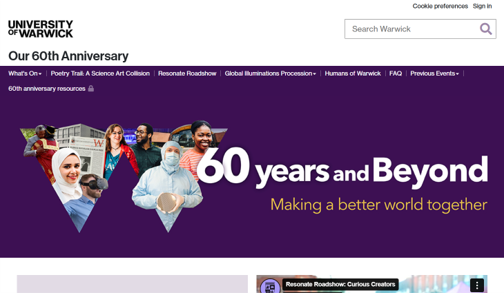 University of Warwick Commemorates 60 Years of Excellence